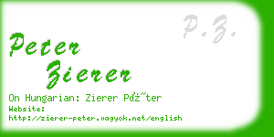 peter zierer business card